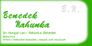 benedek mahunka business card